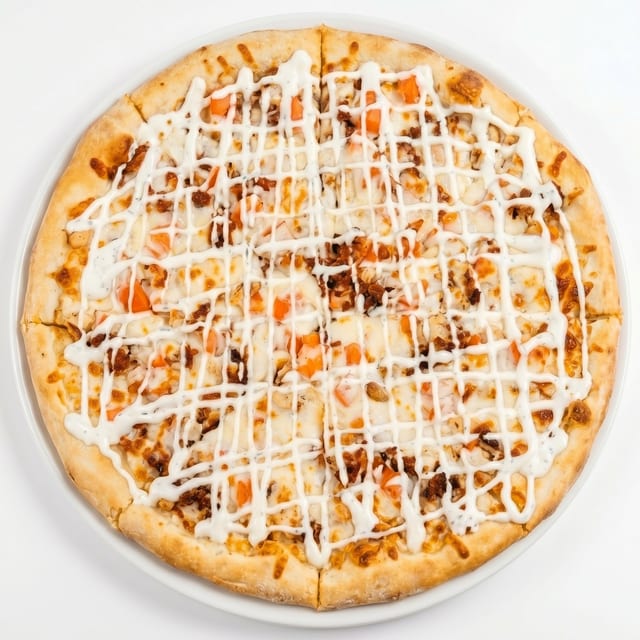 Chicken, Bacon, Tomatoes & Ranch Pizza.